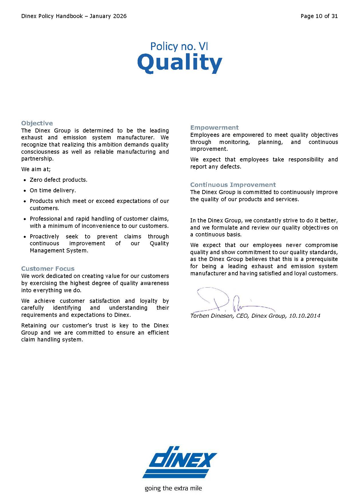 Dinex Group: Quality