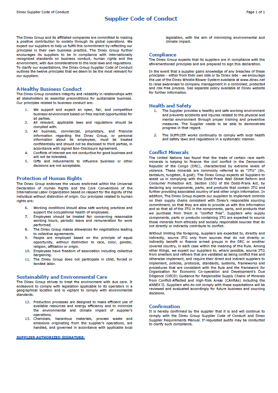 Supplier Code of Conduct